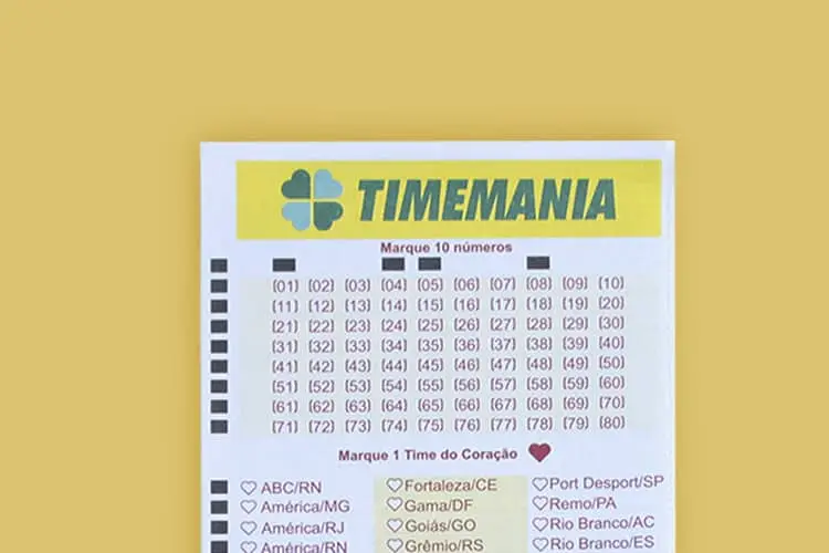 Timemania acumula mais uma vez e prêmio sobe para R$ 12,8 milhões; veja números e time do coração